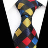Cravate à Carreaux Noirs, Bleus, Rouges et Jaunes