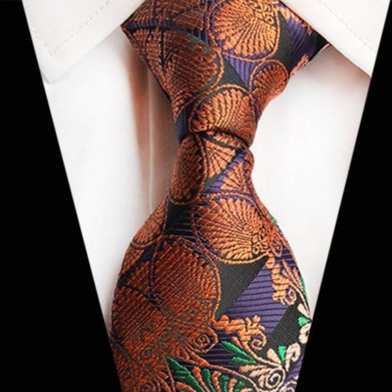 Orange und grün gemusterte Krawatte