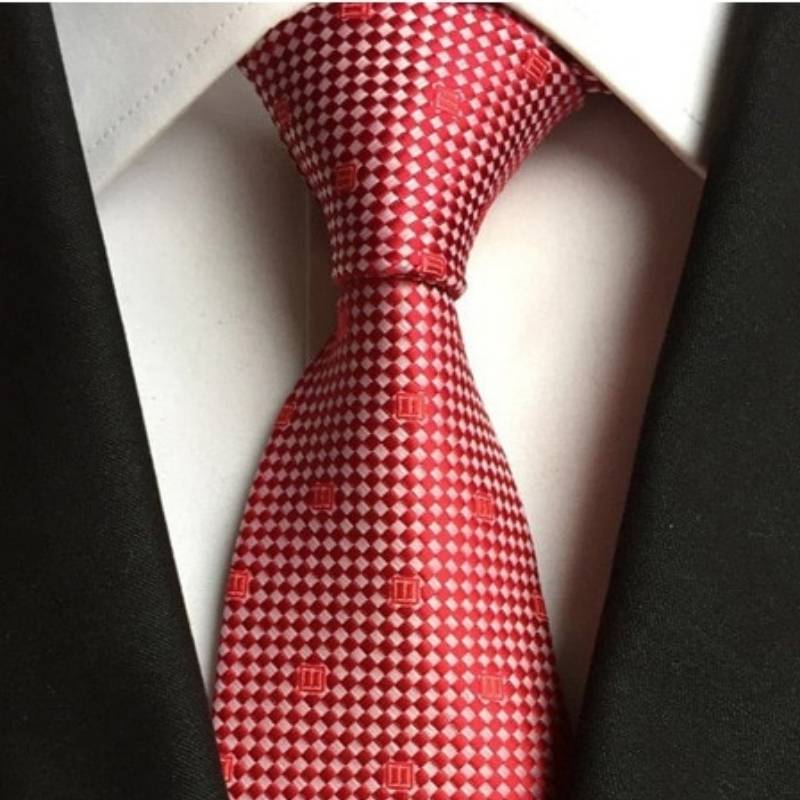 Tie with Red and White Polka Dots and Red Pattern