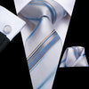 Cravate Rayée Grise et Bleue