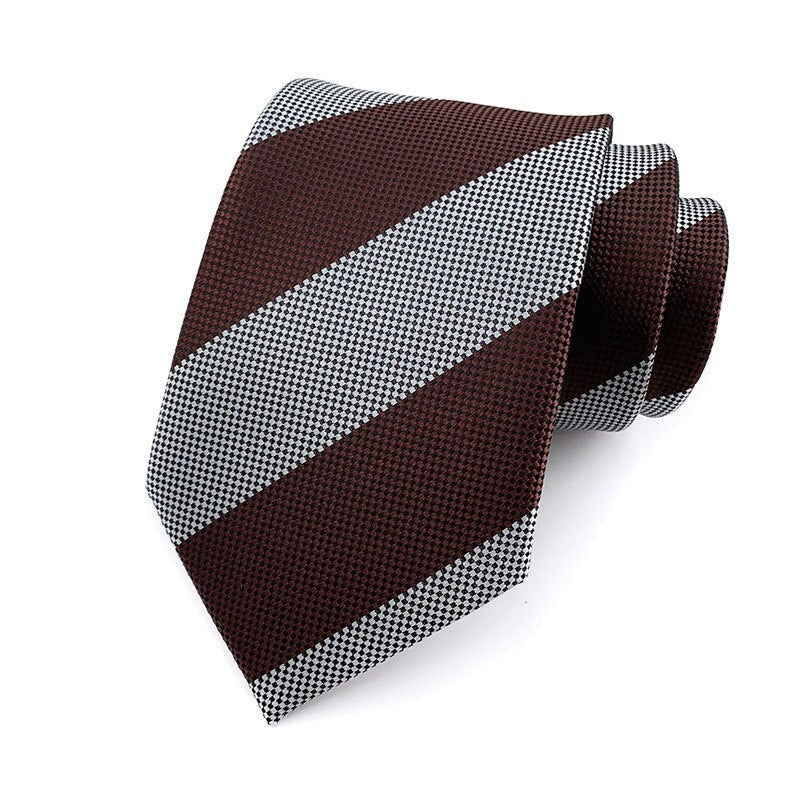 Gray and Brown Striped Tie