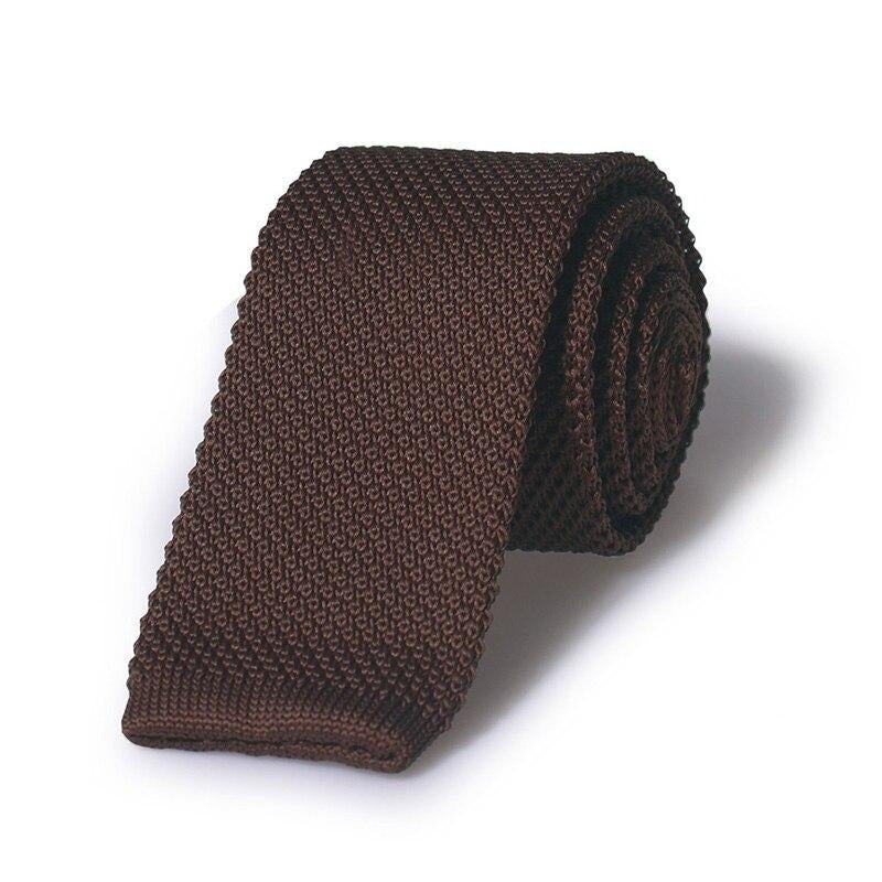 Brown Knit Tie
