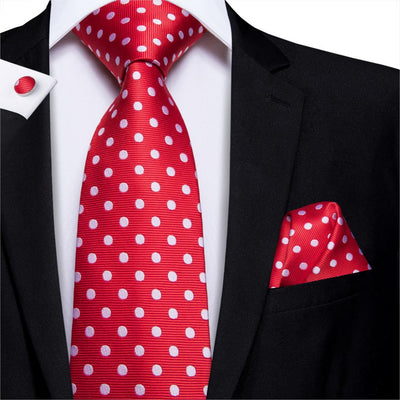 Cravate Rouge Pois Blanc