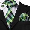 Cravate à Carreaux Verte, Noire et Grise