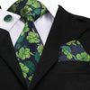Cravate Verte Fleurie