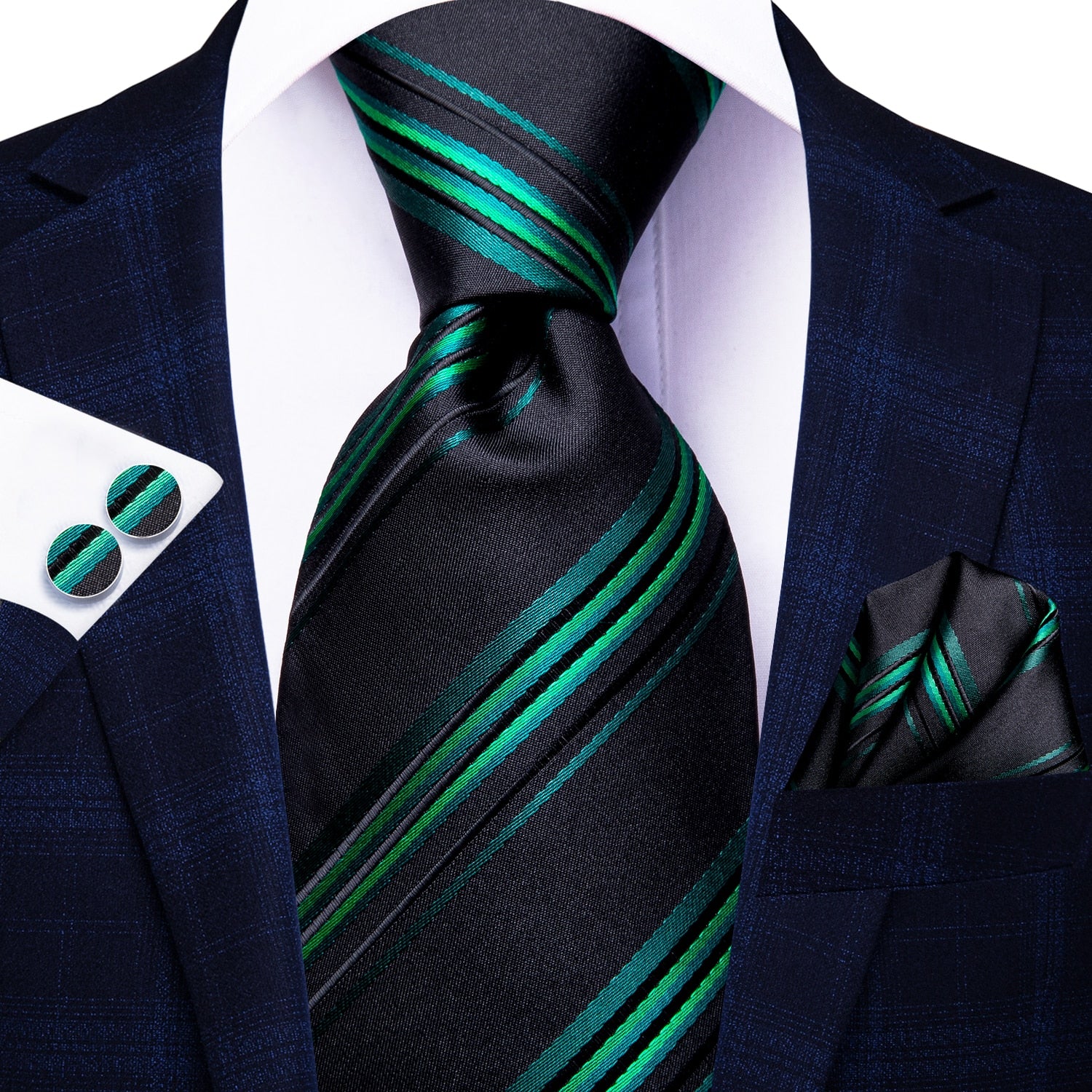 Cravate Noire Et Verte