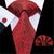 Cravate Marron à Fleurs Rouges