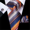 Cravate Rayée Bleue, Orange, Rouge et Argentée