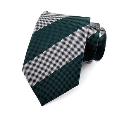 Green and Grey Striped Tie