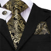Cravate Noire et Jaune Motif Paisley