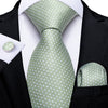 Cravate Vert Pistache à Carreaux Argenté