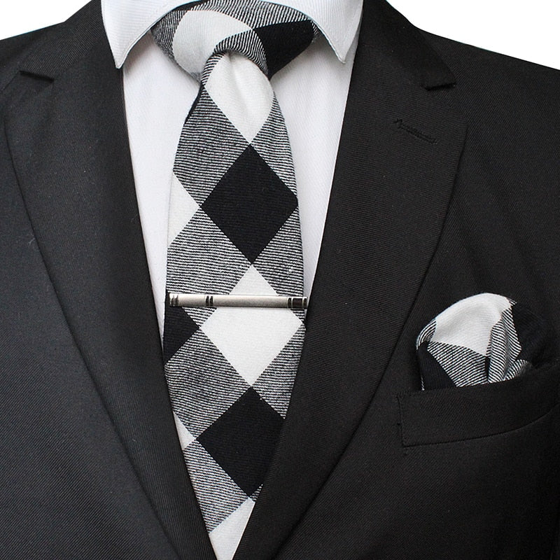 Cravate Carreaux Noir Et Blanc