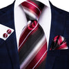 Cravate Rayée Rouge Noir Et Blanc