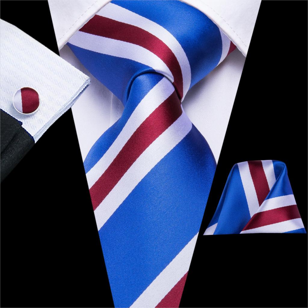 Cravate Rayée Bleu, Blanc et Rouge