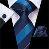 Cravate Rayée Bleue Marine, Bleue et Beige