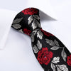 Cravate Noire Avec Rose Rouge