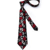 Cravate Noire Avec Rose Rouge