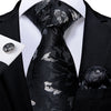 Cravate Noire Avec Fleurs Blanches