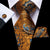Cravate Fleurie Orange et Bleu Ciel