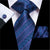 Cravate Rayée Bleue et Mauve Paisley