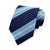 Cravate Bleue Marine à Rayures Bleues Ciel et Blanches