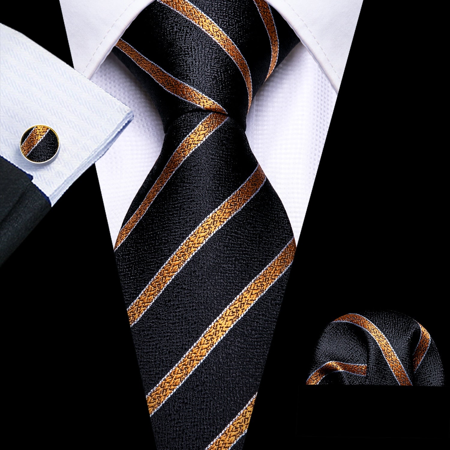 Cravate Noir Et Or