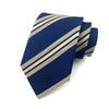 Cravate Rayée Bleu Foncé et Beige