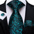 Cravate Noire Avec Fleurs Bleues Turquoises