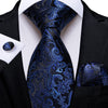 Cravate Cachemire Bleu Foncé et Noire