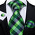 Cravate Grise Carreaux Verts et Noirs