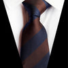 Cravate Bleu Foncé à Rayures Marrons