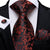 Cravate Noire Avec Fleurs Rouges Vifs