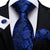Cravate Bleue Marine Avec Fleurs Bleues Royales