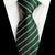 Cravate Verte à Rayures Beiges