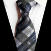 Cravate à Carreaux Gris et Bleus Foncés