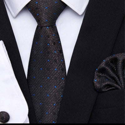 Cravate Noire Pois Bleu