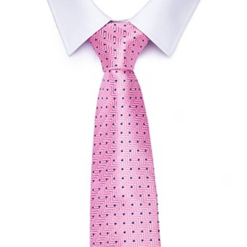 Rózsaszín nyakkendő kék pöttyökkel