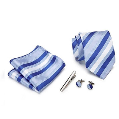 Cravate Rayée Bleu Blanc
