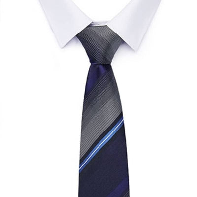 Cravate Rayée Bleu Et Grise