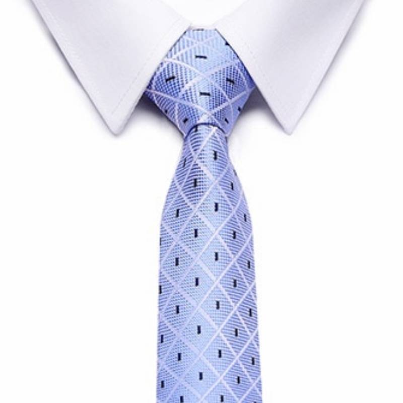 Cravate Bleu Ciel Carreaux