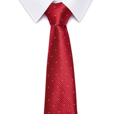 Cravate Rouge A Pois Blanc
