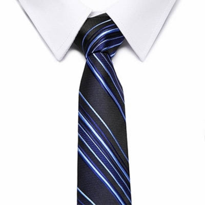 Cravate Rayée Noire Et Bleu