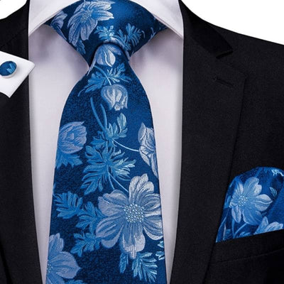 Cravate Fleur Bleue