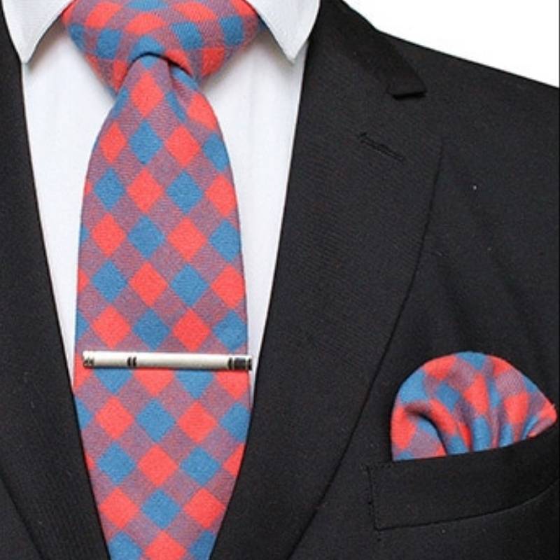 Red and Blue Gingham Tie