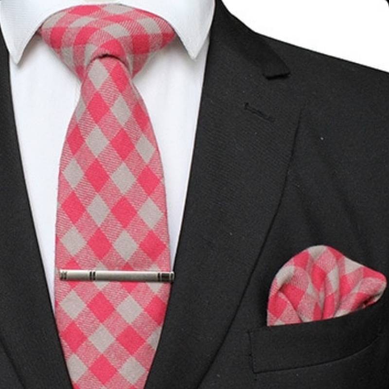 Piros és szürke Gingham Tie