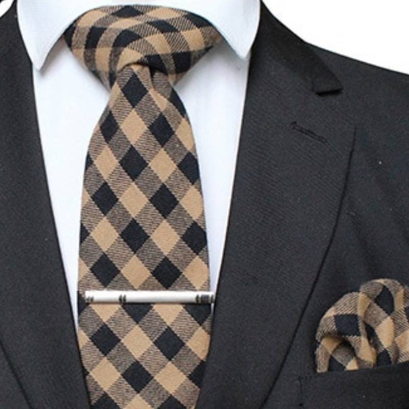 Black and Brown Gingham Tie