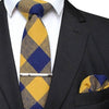 Cravate Carreaux Bleu Et Jaune