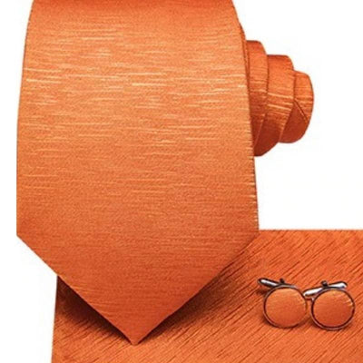 Cravate Et Pochette Orange