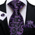 Cravate Noire A Fleurs Violette