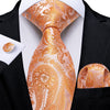 Cravate Cachemire Orange et Beige